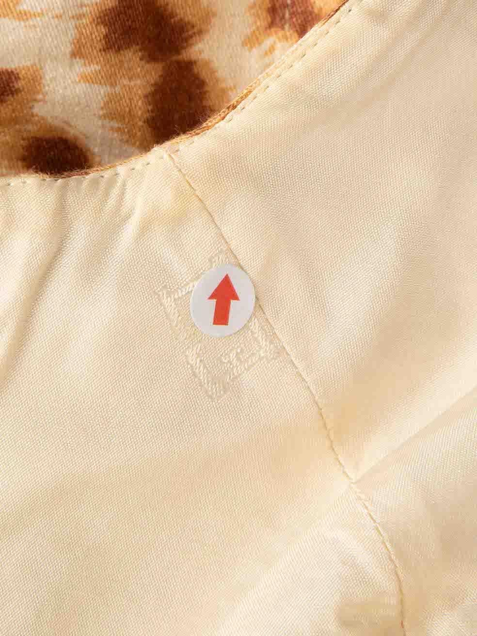 Escada Braunes knielanges Kleid mit Leopardenmuster Größe M Damen im Angebot