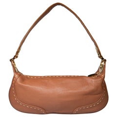 Escada Brown Leder Schnallenriemen Umhängetasche