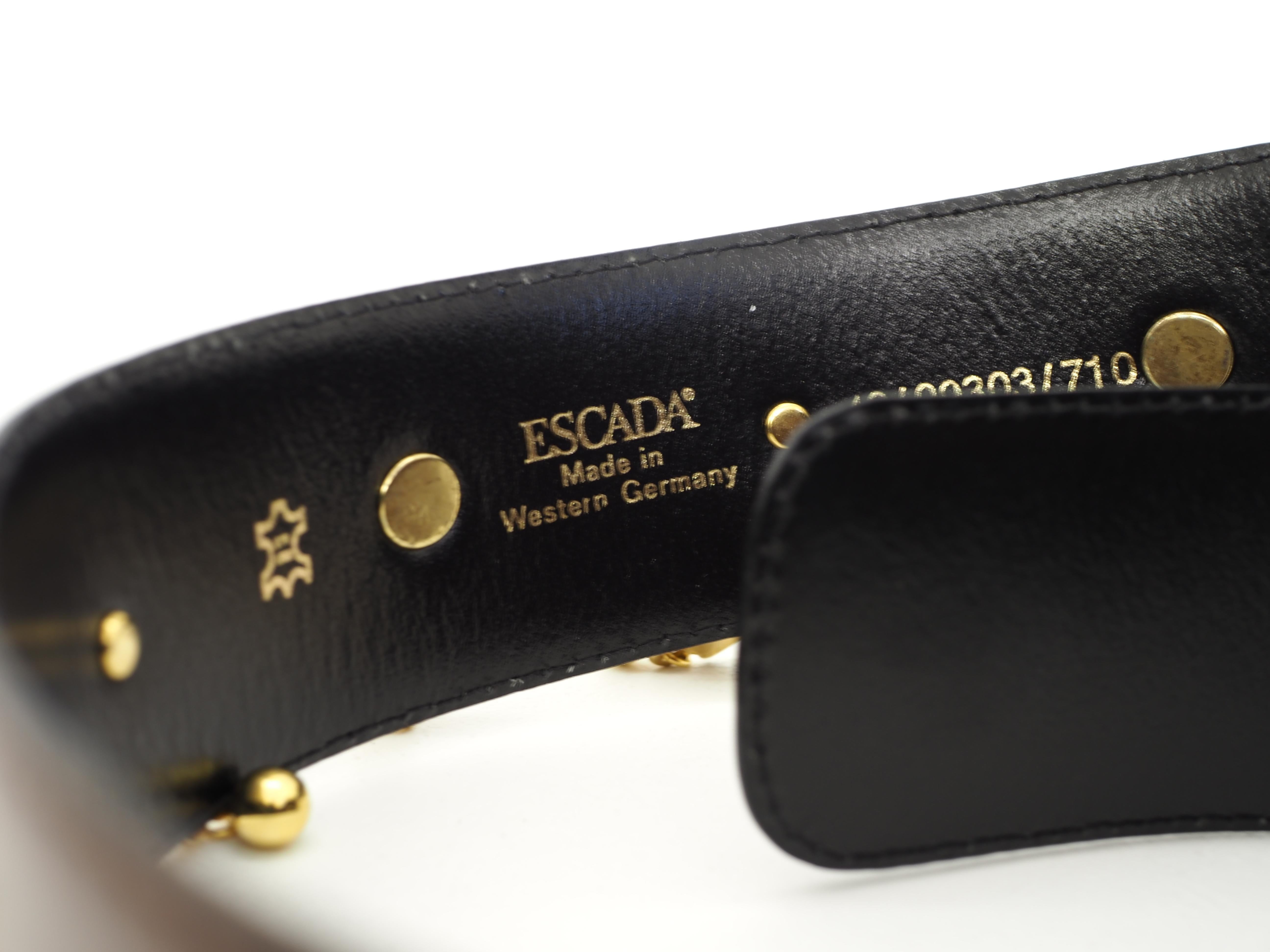 Brown Escada brown leather gold hardware belt  For Sale