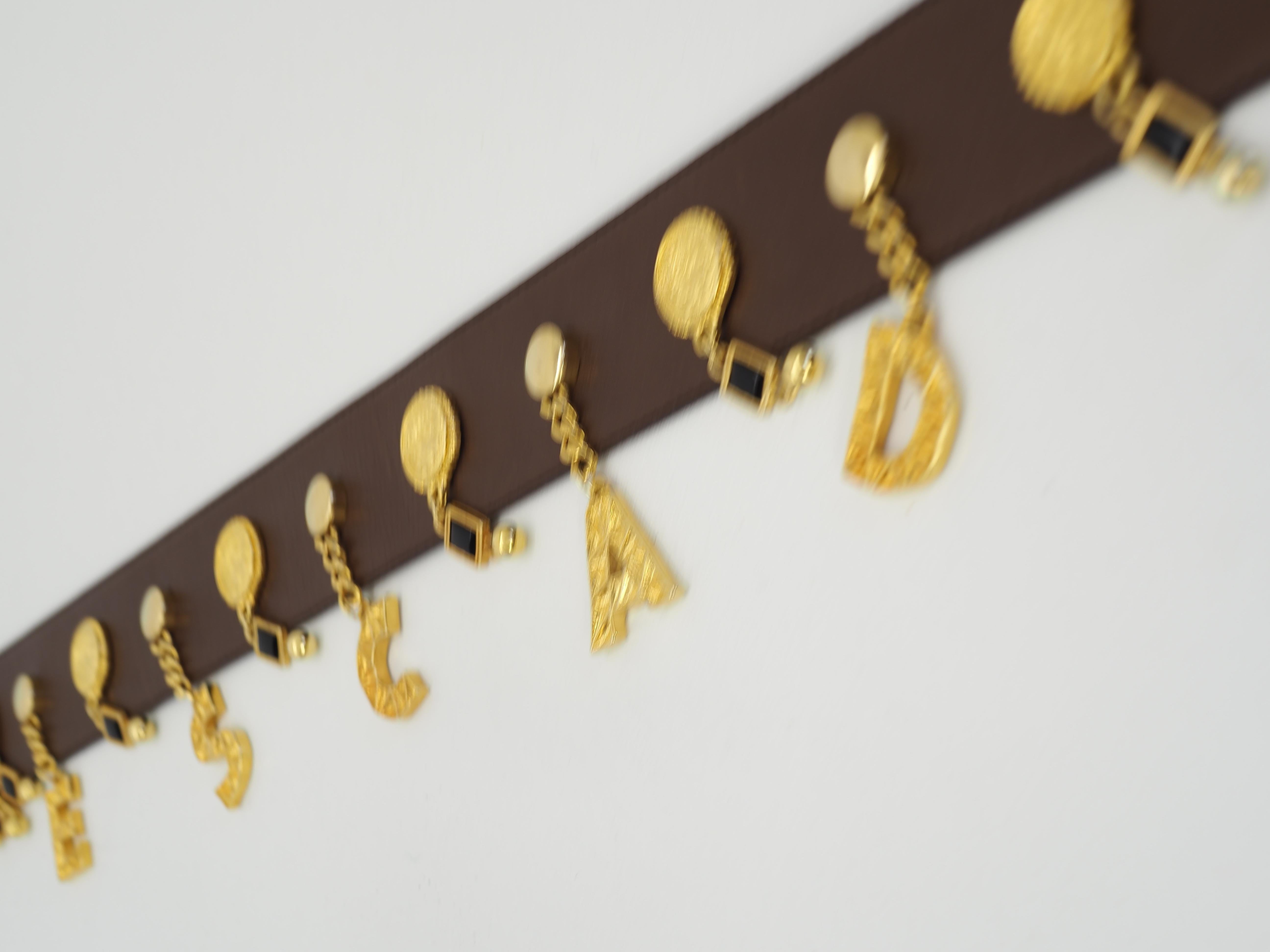 Women's Escada brown leather gold hardware belt  For Sale