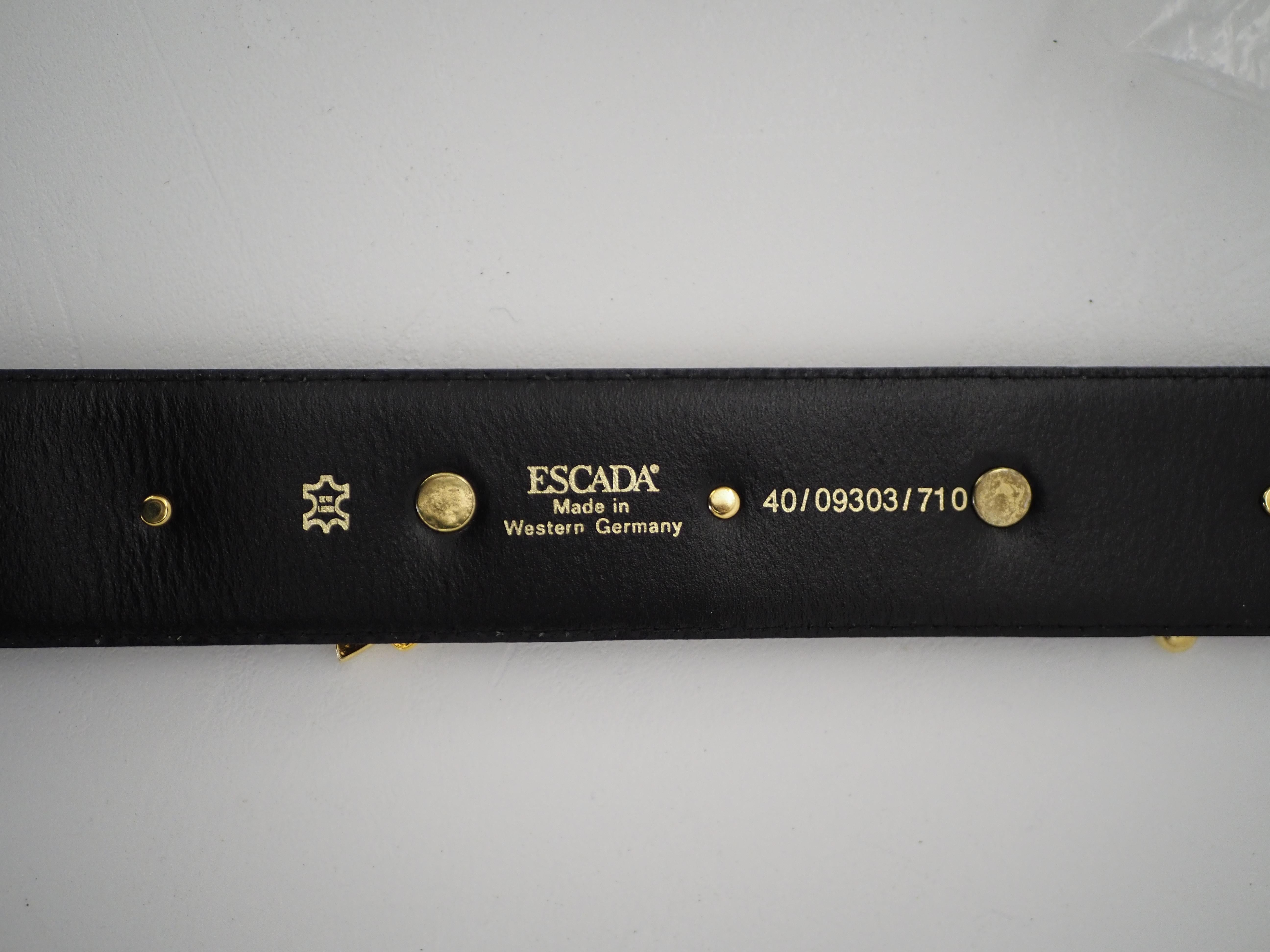 Escada brown leather gold hardware belt  For Sale 3