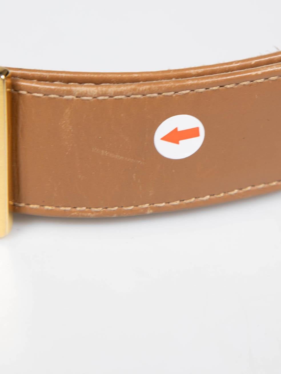 Escada Brown Leather Logo Buckle Belt For Sale 1