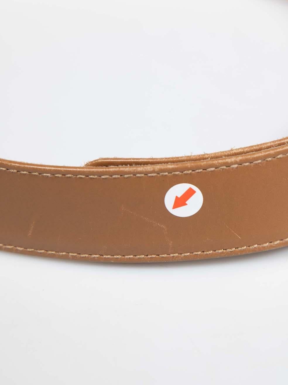 Escada Brown Leather Logo Buckle Belt For Sale 3