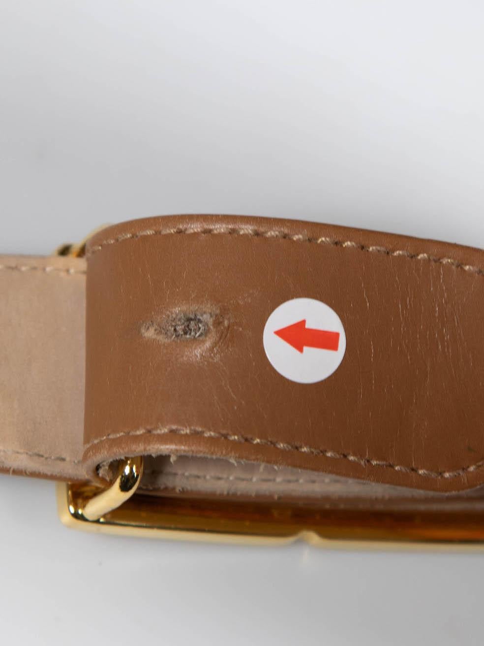 Escada Brown Leather Logo Buckle Belt For Sale 4