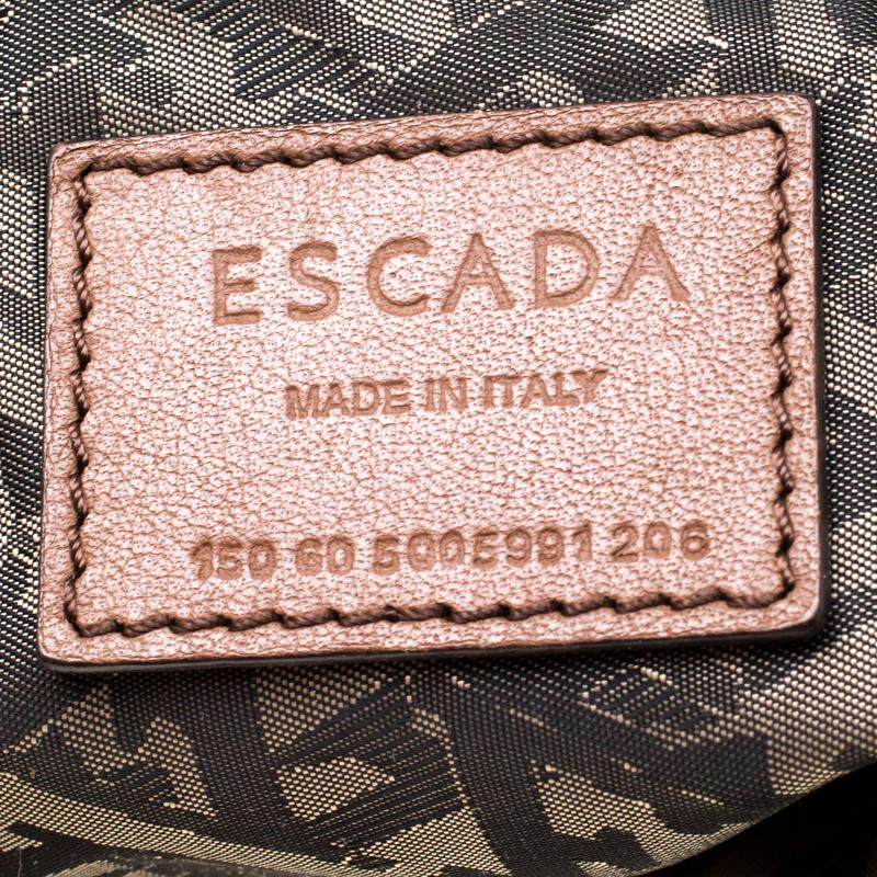Escada Brown Pleated Leather Hobo 1