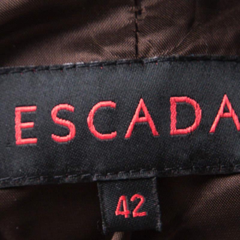 Women's Escada Brown Velvet Top Stitch Detail Blazer M