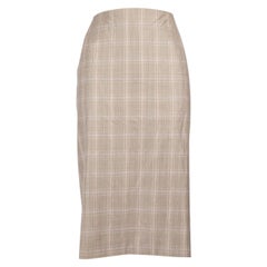 Escada Brown Wolle Tartan Knielang Rock Größe XL