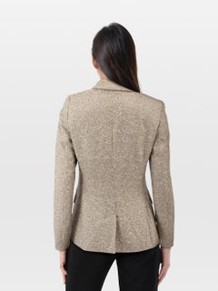 Escada Brown Wool Tweed Blazer Size XS