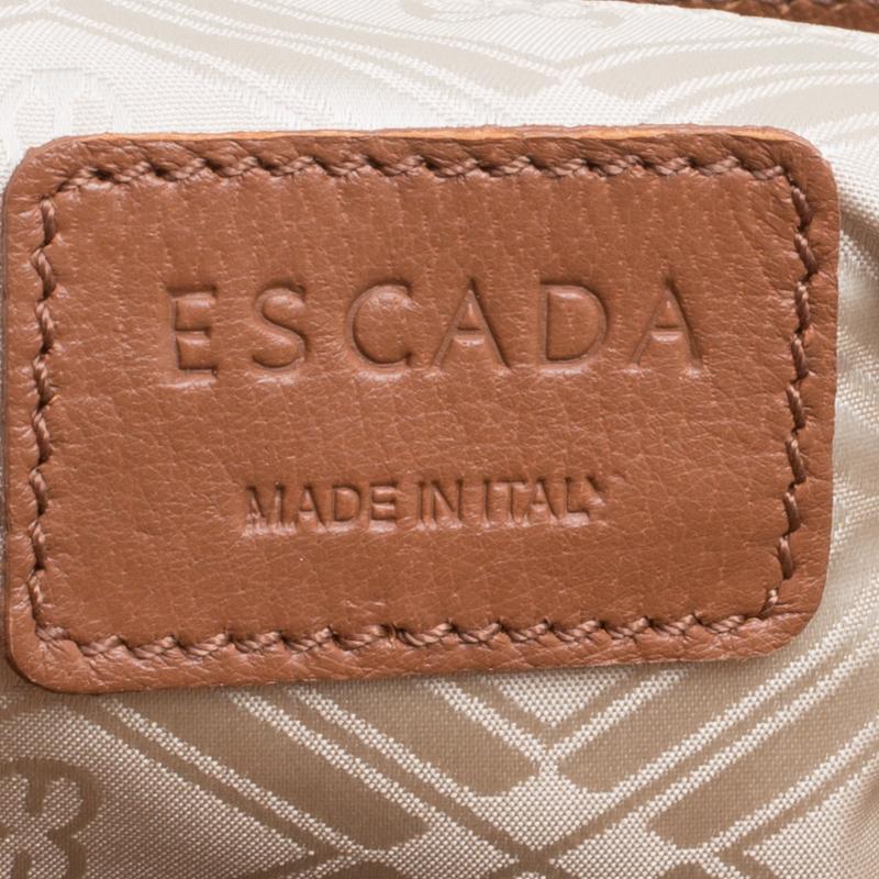 Escada Brown Woven Leather Horizontal Margaretha Tote 3