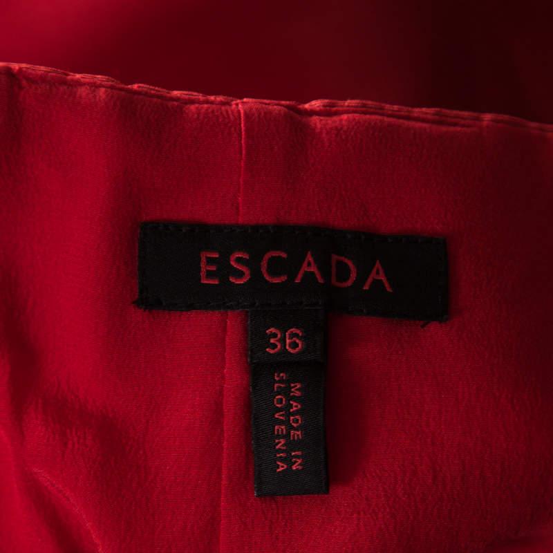Women's Escada Burnt Orange Silk Pencil Skirt M