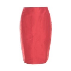 Escada Burnt Orange Silk Pencil Skirt M