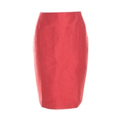 Escada Burnt Orange Silk Pencil Skirt M