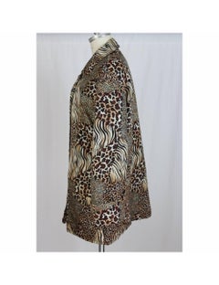 Escada By Margaretha Ley Beige Brown Leopard Puffer Cheetah Coat