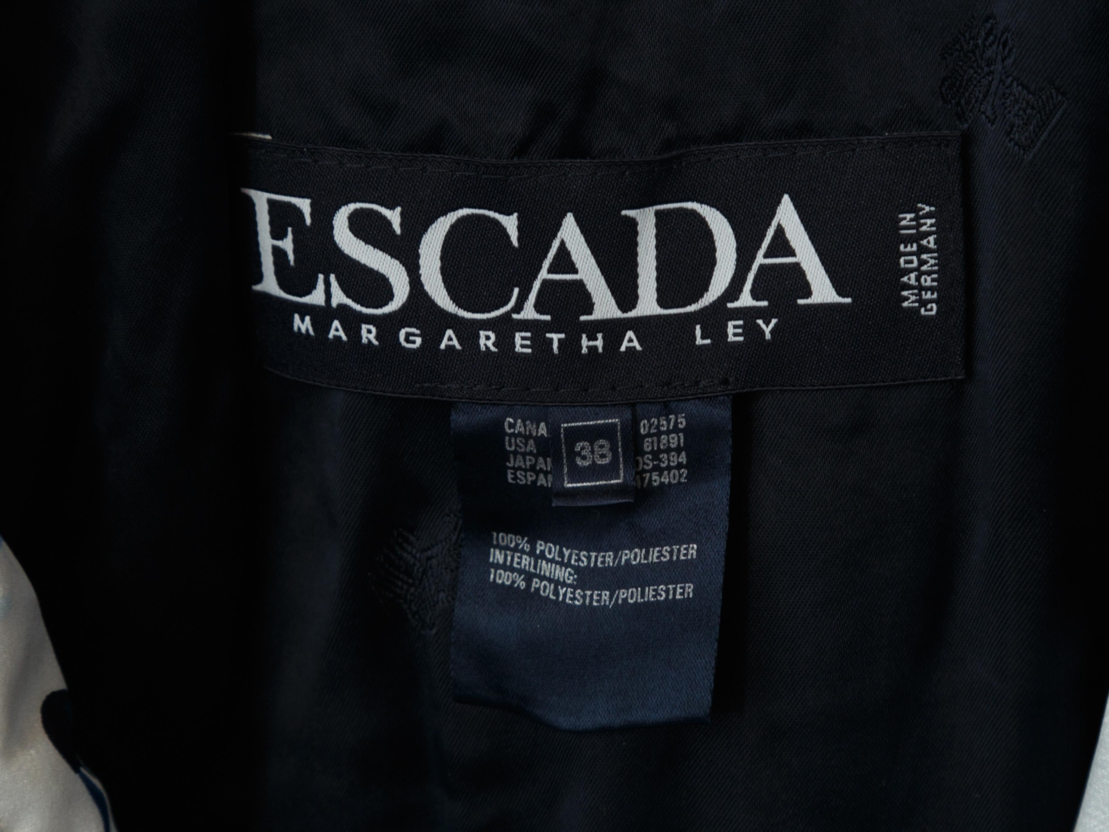 Escada by Margaretha Ley Blue and White Bomber Jacket In Good Condition In New York, NY