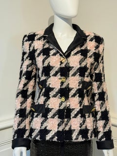 Escada by Margaretha Ley Bouclé Houndstooth Jacket as Seen on Yasmeen Ghauri