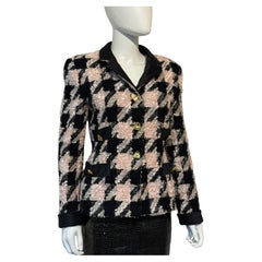 Escada by Margaretha Ley Bouclé Houndstooth Jacket as Seen on Yasmeen Ghauri