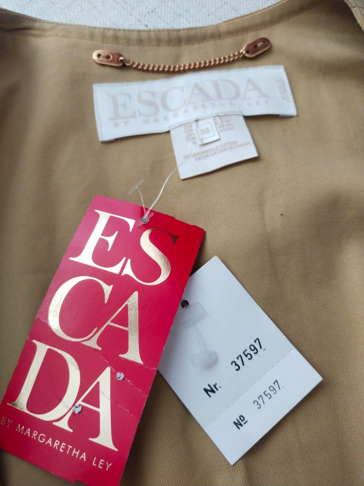 Brown Escada by Margaretha Ley safari jacket For Sale