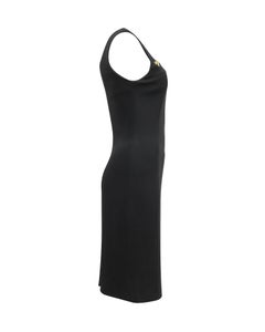 Robe sans manches « Elephant » brodée, en rayonne noire, de la marque Escada par Margaretha Ley