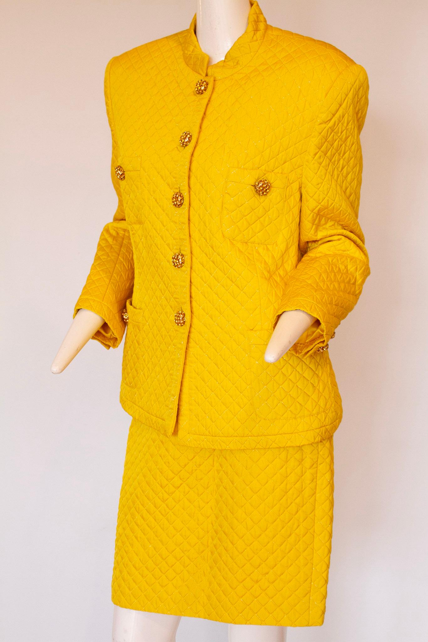 Women's Escada by Margaretha Ley Yellow Quilted Ensemble  For Sale