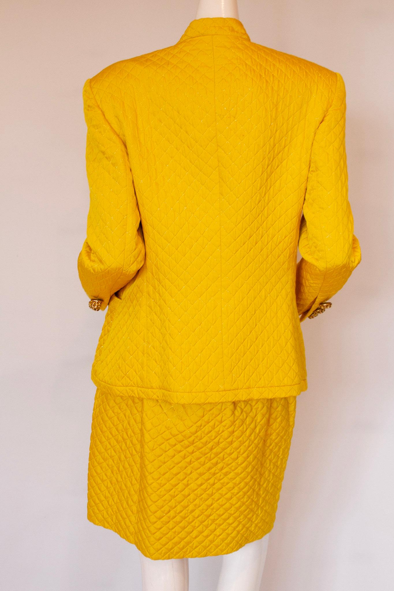 Escada by Margaretha Ley Yellow Quilted Ensemble  For Sale 2