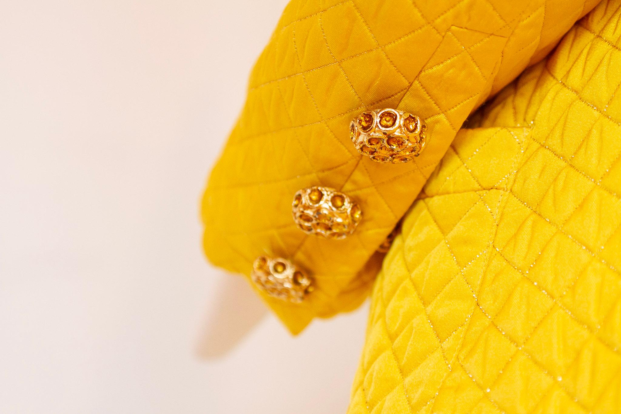 Escada by Margaretha Ley Yellow Quilted Ensemble  For Sale 3