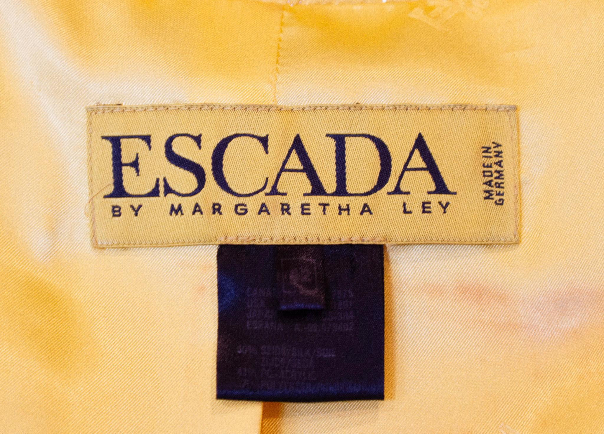 Escada by Margaretha Ley Yellow Quilted Ensemble  For Sale 5