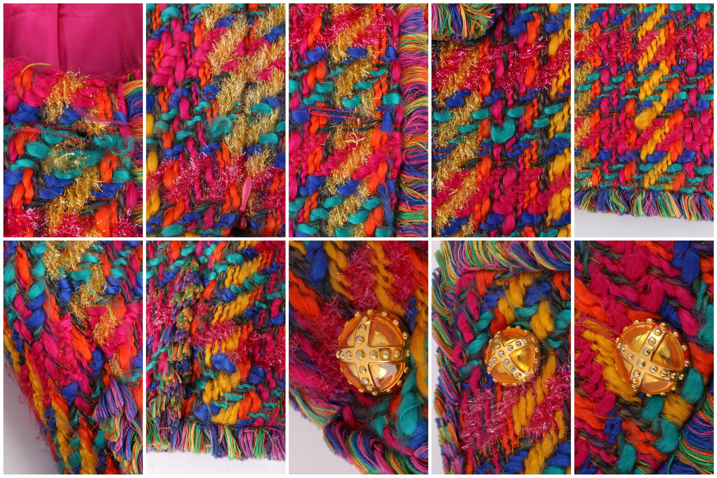 ESCADA c.1990's MARGARETHA LEY Tweed Boucle Multi-Color Jacket Skirt Suit Set 5