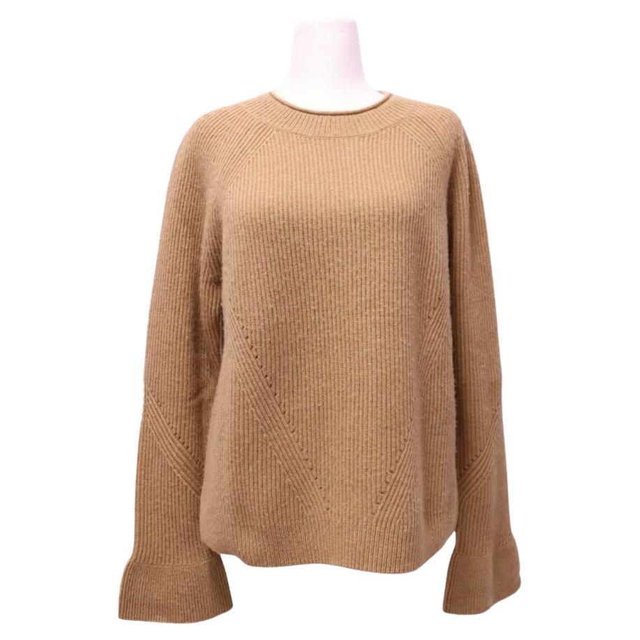 Escada Chandail en tricot côtelé camel - M. en vente