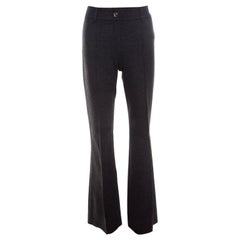 Escada Charcoal Grey Marled Knit Bootcut Thesi Trousers M