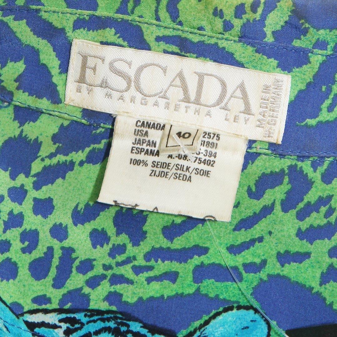 Escada Cheetah Print Blouse Circa 1980’s In Good Condition For Sale In Los Angeles, CA