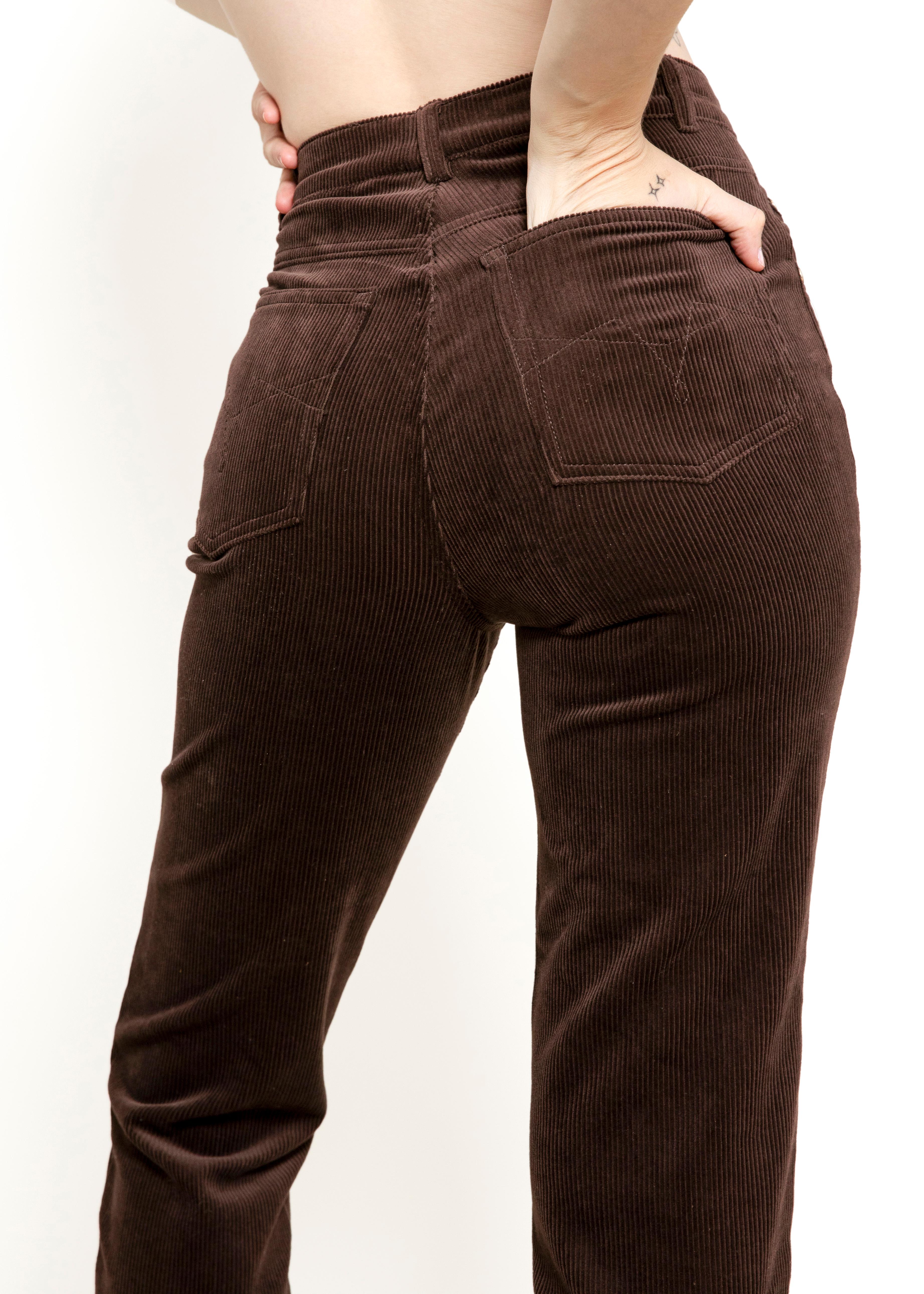 Women's or Men's Escada Choc Brn Corduroy Pants For Sale