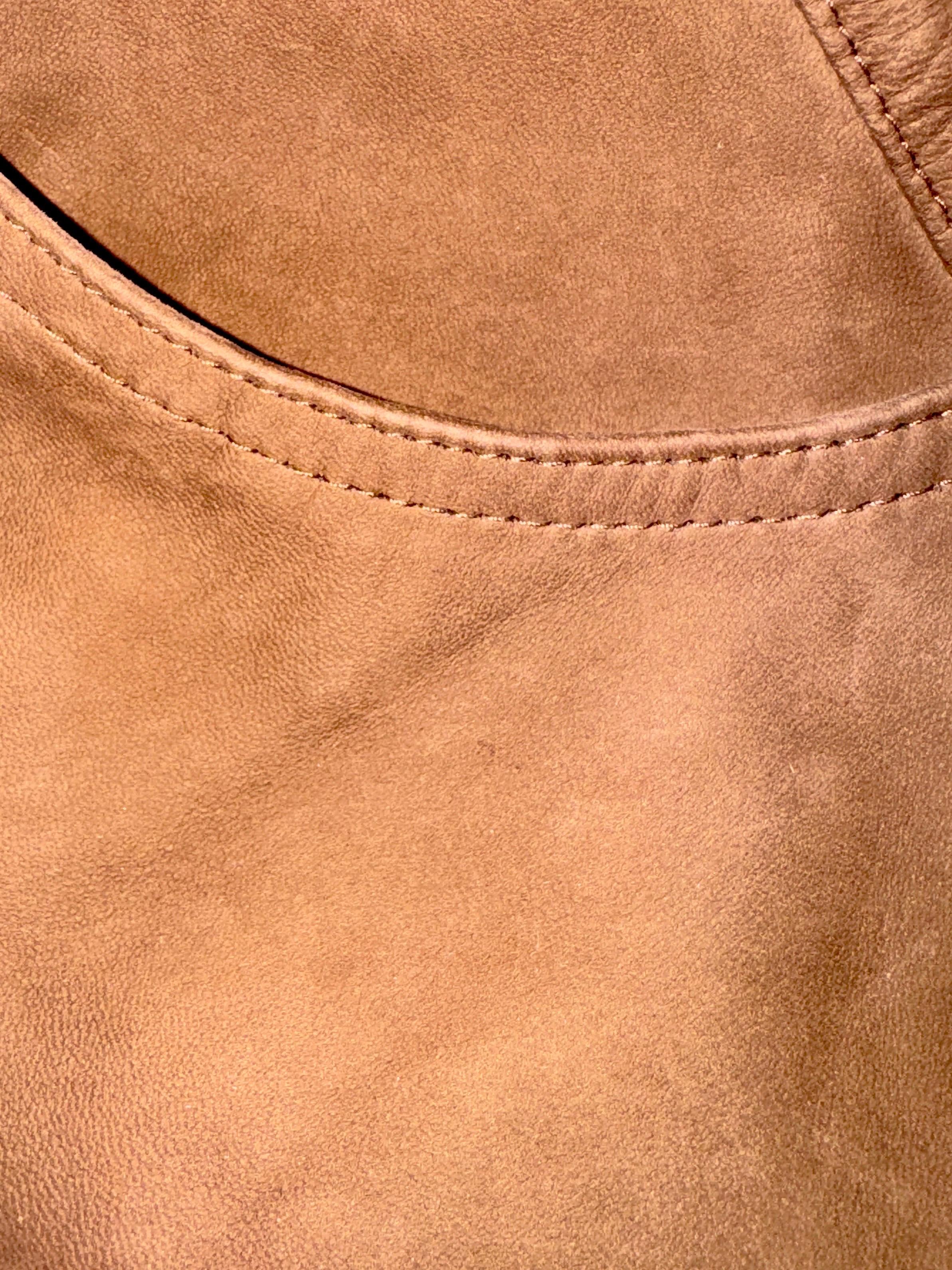 ESCADA Chocolate Brown Soft Lamb Leather Pants 42 For Sale 1
