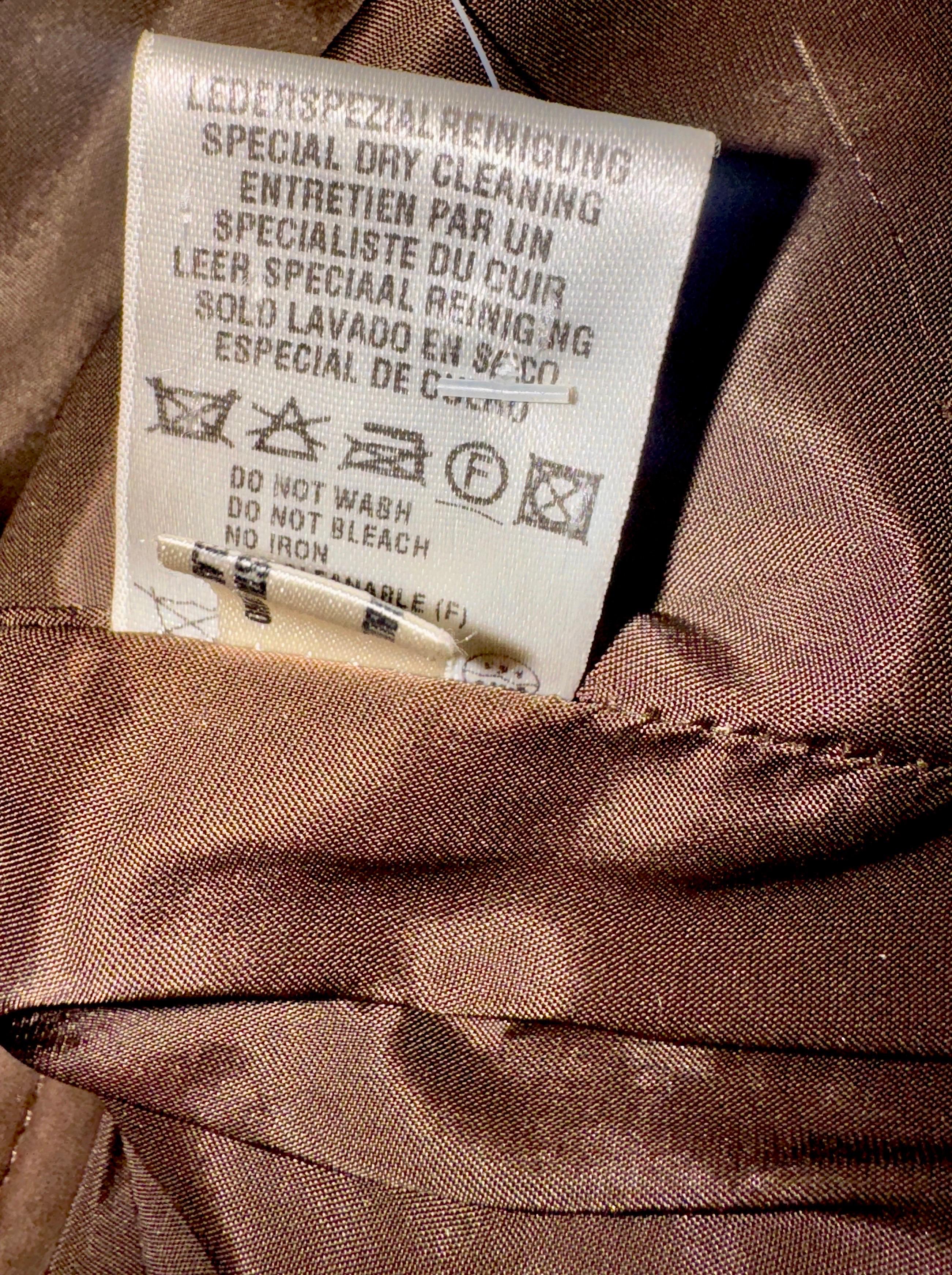 ESCADA Chocolate Brown Soft Lamb Leather Pants 42 For Sale 2
