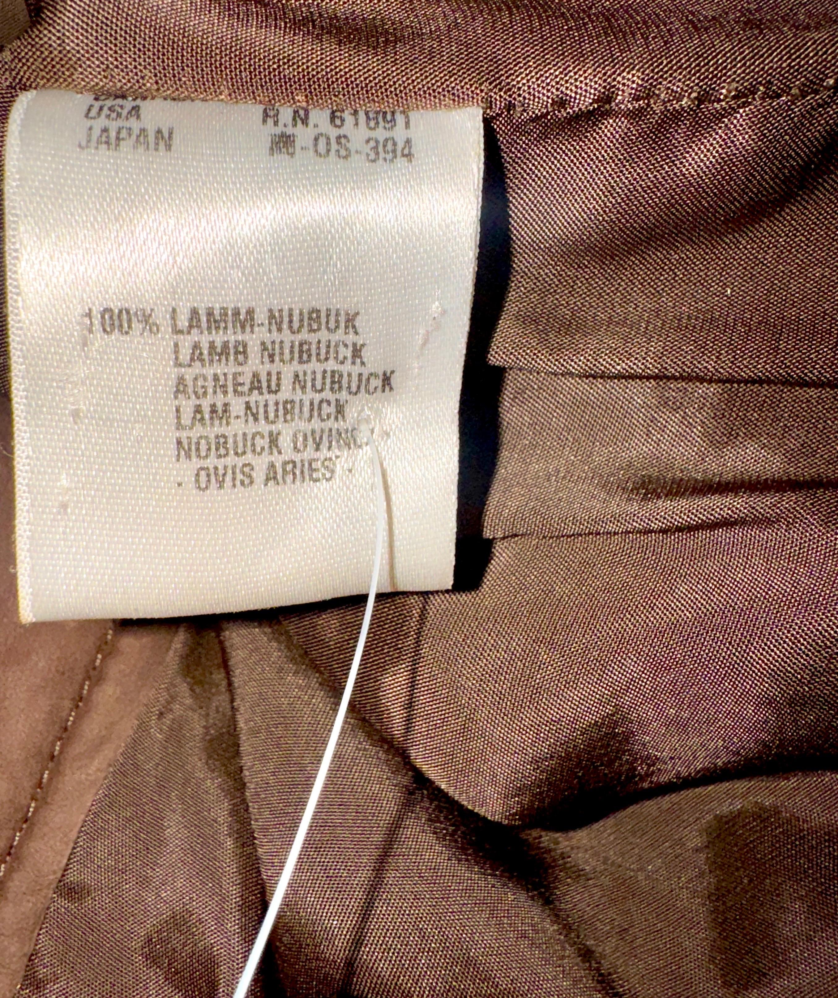 ESCADA Chocolate Brown Soft Lamb Leather Pants 42 For Sale 3