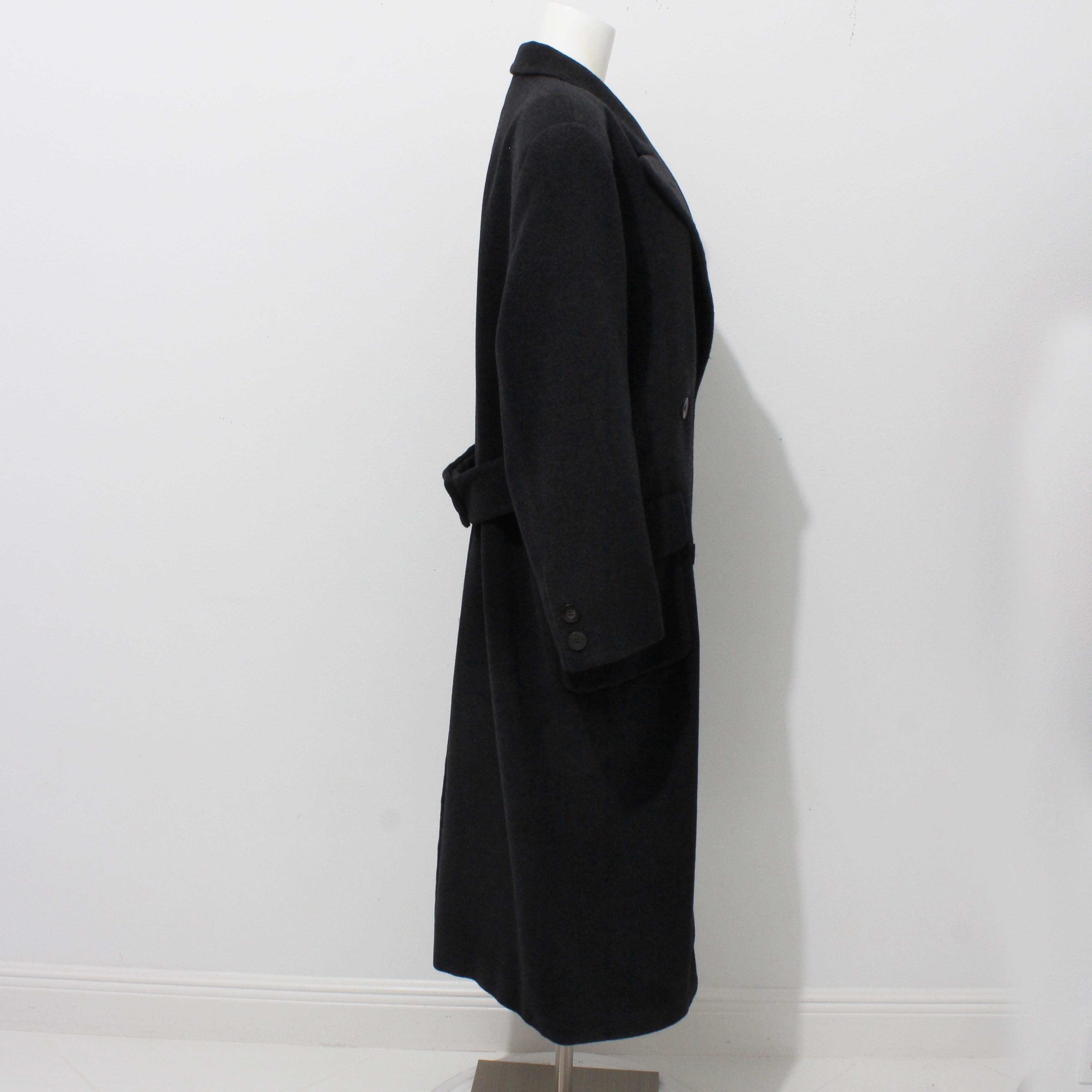 Escada Mantel Zweireihig Anthrazitgrau reine neue Wolle Trench Style Vintage M/L (Grau) im Angebot