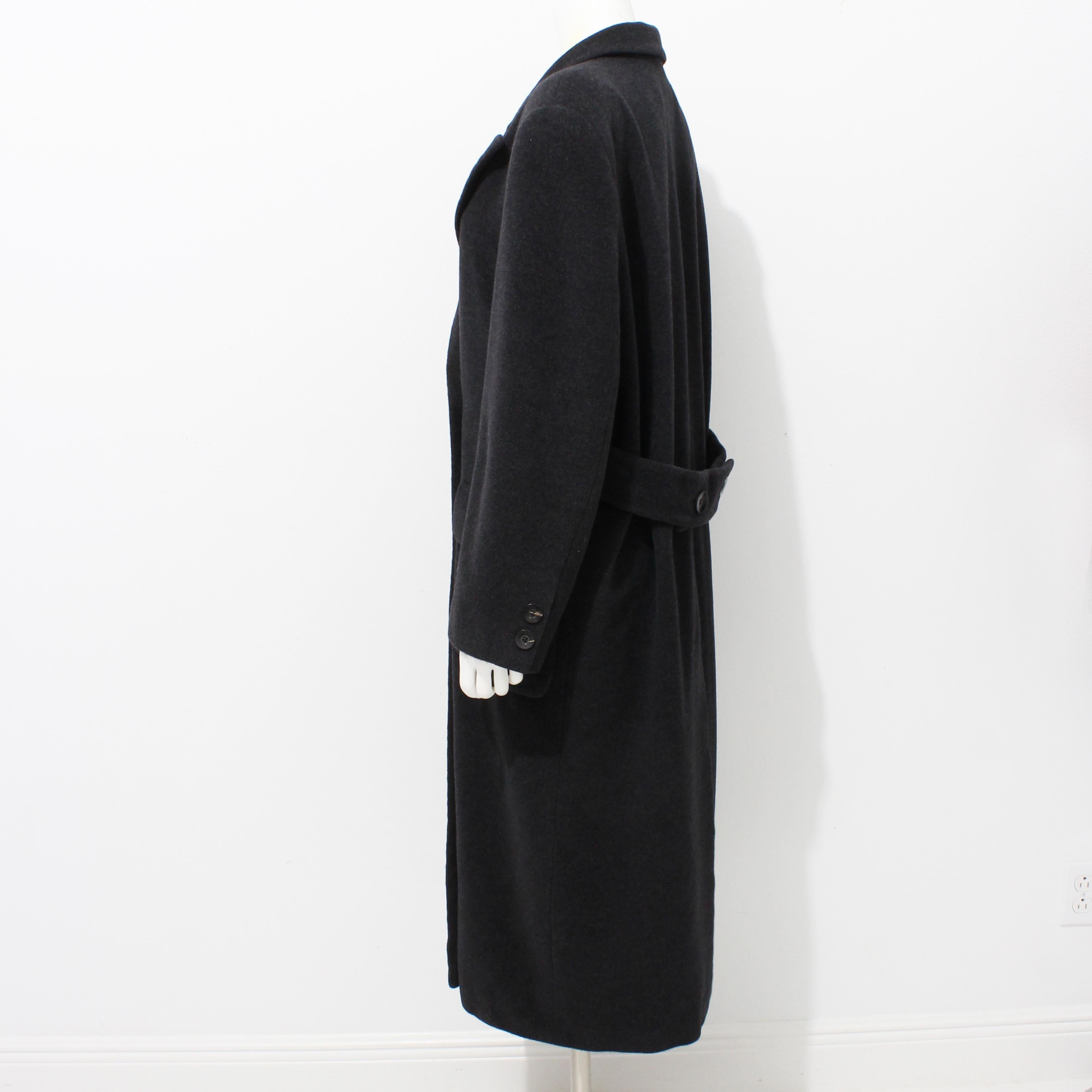 Escada Mantel Zweireihig Anthrazitgrau reine neue Wolle Trench Style Vintage M/L Damen im Angebot