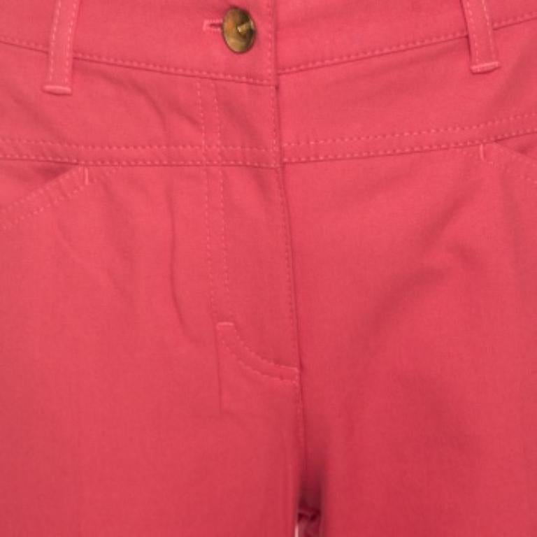 Escada Rosa Corallo Stretch Denim Teresa Straight Leg Jeans M. I. in vendita 1