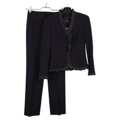 Escada traje pantalón traje lana negro