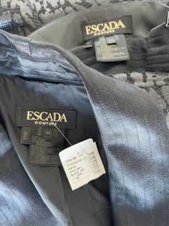 Escada Couture 1990s NWT Black Size 38 Vintage 90s Strapless Dress + Jacket Suit