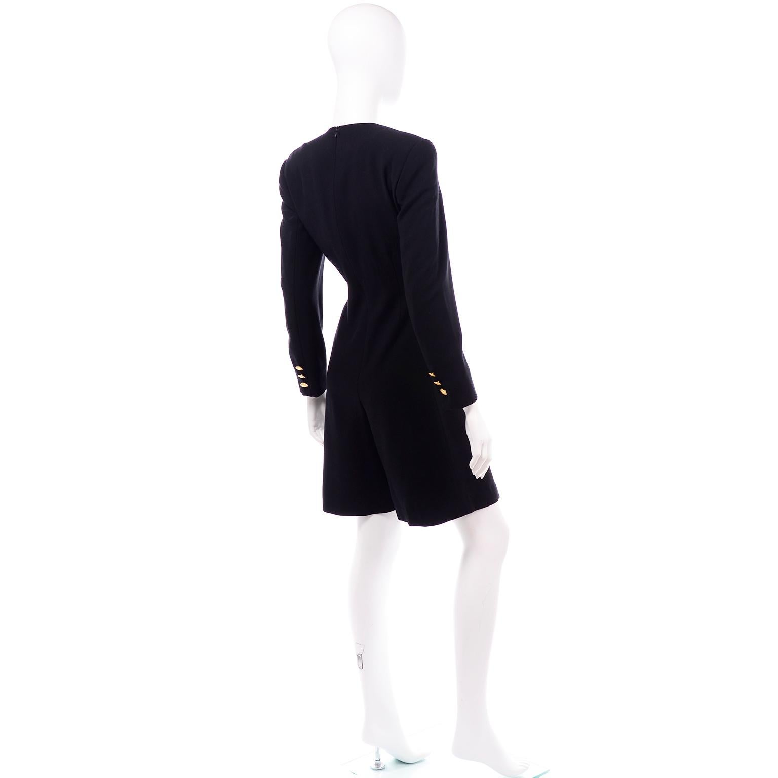 Escada Couture Margaretha Ley Vintage Schwarzes Woll-Stramplerkleid Alternative im Zustand „Hervorragend“ in Portland, OR