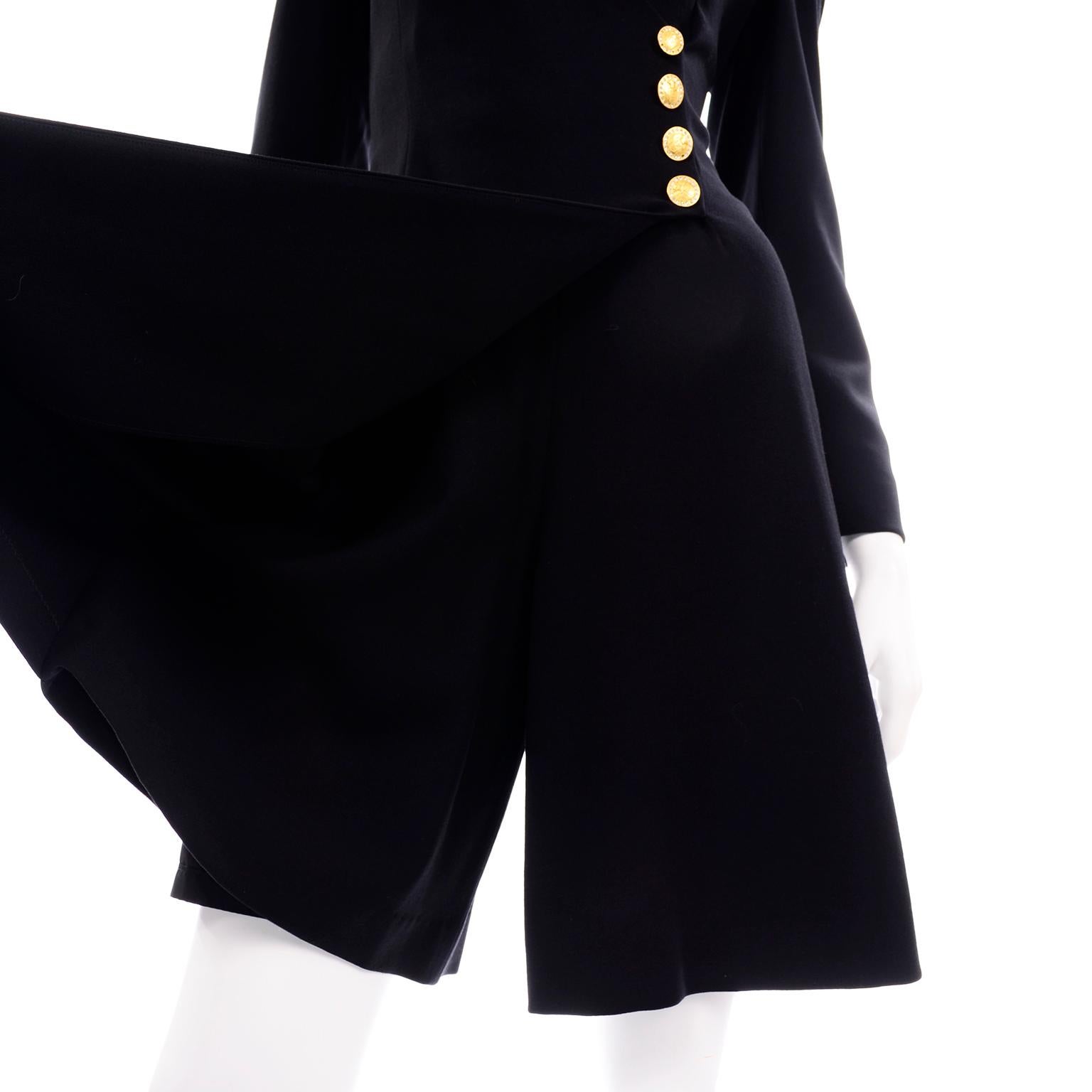 Escada Couture Margaretha Ley Vintage Schwarzes Woll-Stramplerkleid Alternative 2