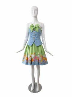 ESCADA COUTURE Vintage 1993 – Buntes Cupcake-Minikleid, u. a. Yasmeen Ghauri