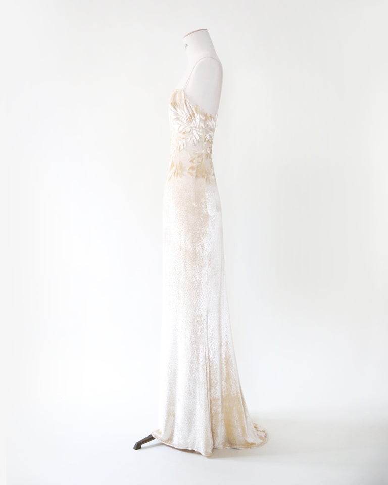 cream velvet wedding dress 1940s Long Sleeve Gown