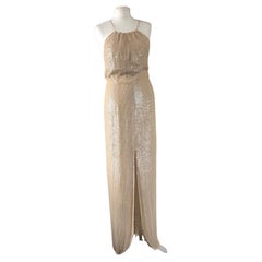 ESCADA Couture Vintage Evening Silk Gown Wedding Cream Sequined 1980s
