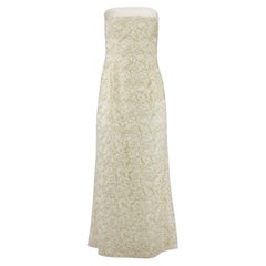 Escada Couture Vintage Satin Trimmed Corded Lace Gown DE 40 UK 14