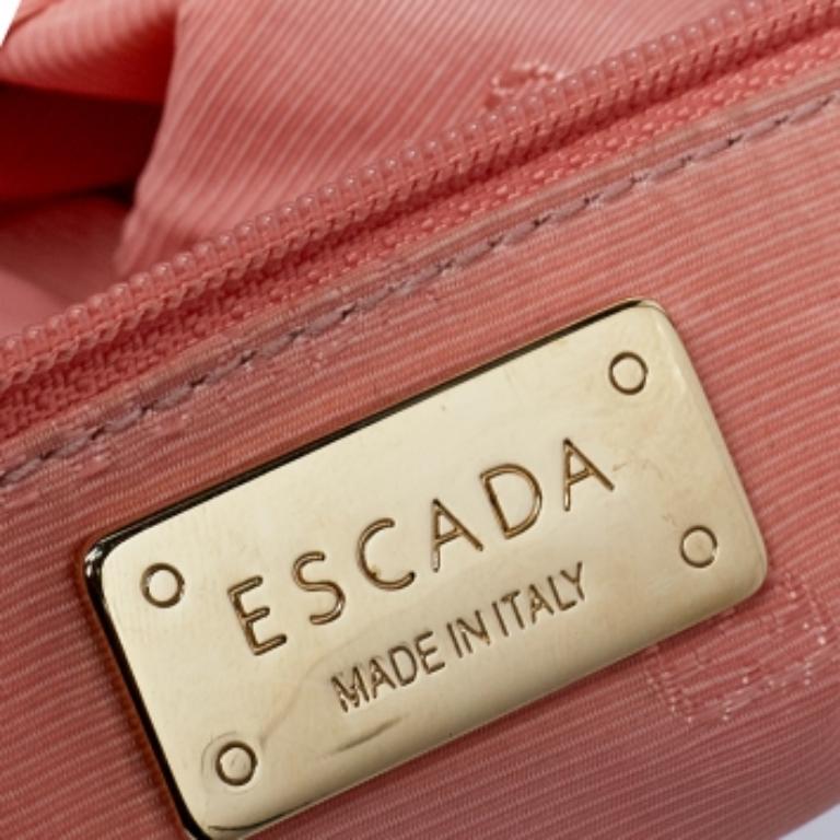 Escada - Sac à bandoulière Baguette en cuir gaufré lézard crème en vente 1