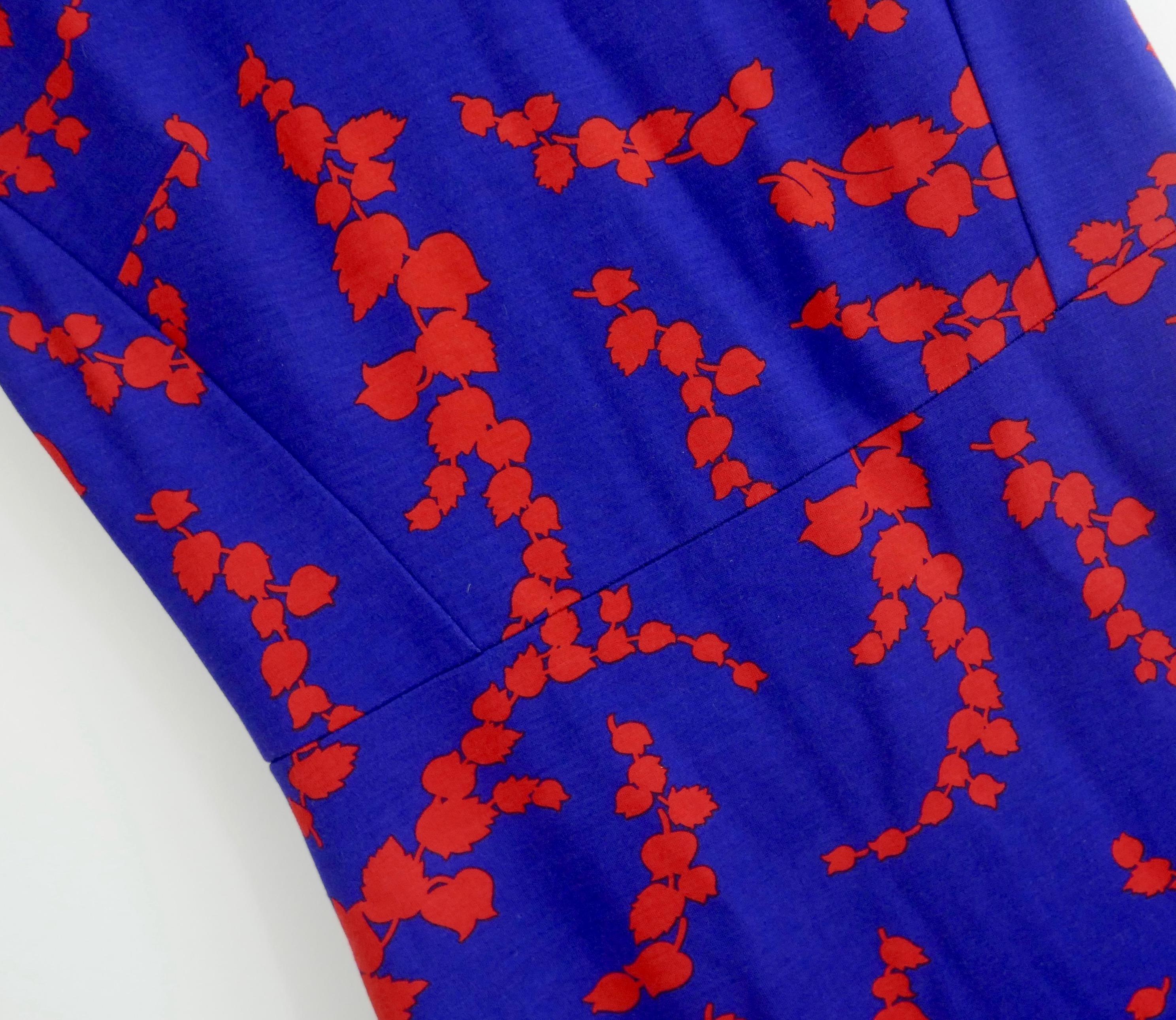 Purple Escada Danhi Fantasy Print Cap Sleeve Dress For Sale