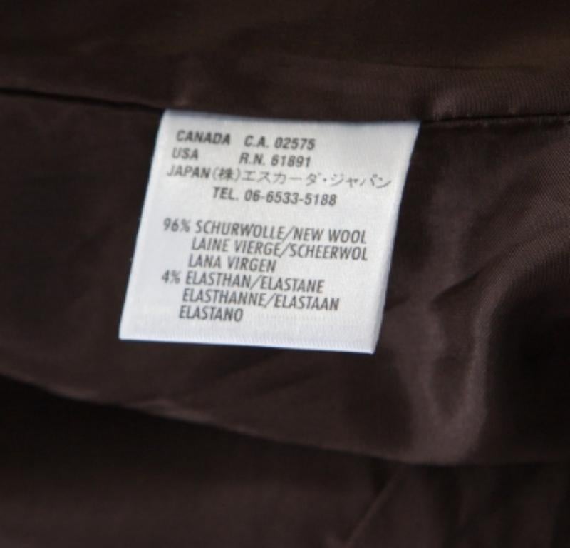 Escada Dunkelbraun Stretch Wolle Raglan-Ärmel getäfelten Blazer XL (Schwarz) im Angebot