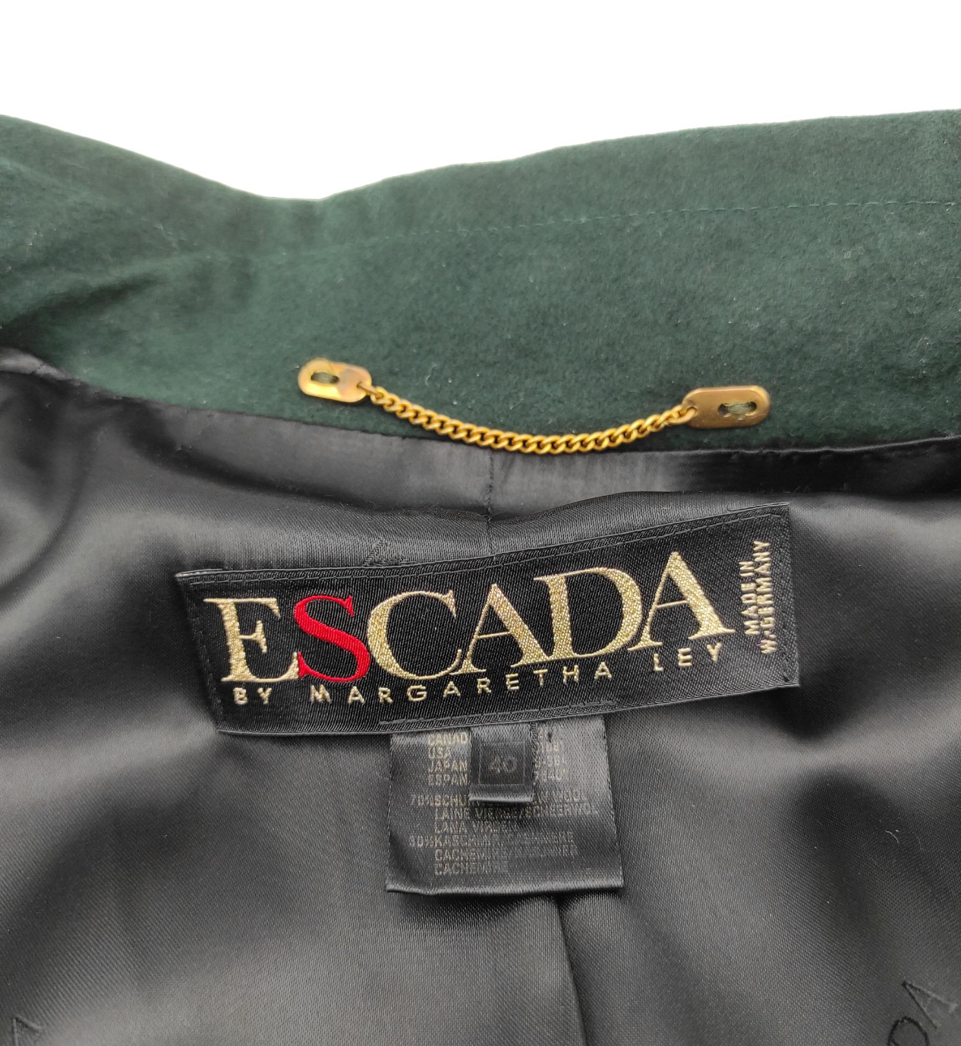 Escada dark green embroidered blazer For Sale 6