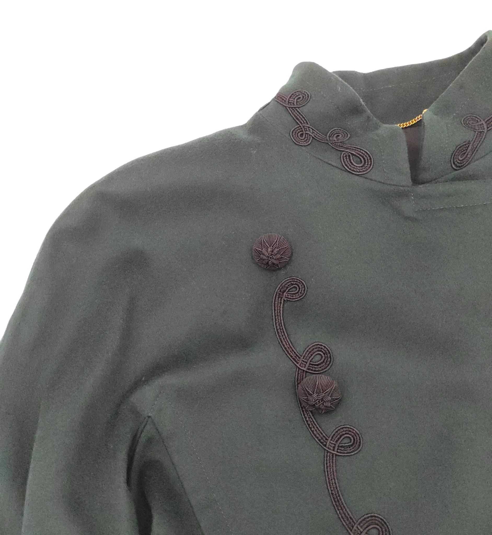 Women's Escada dark green embroidered blazer For Sale